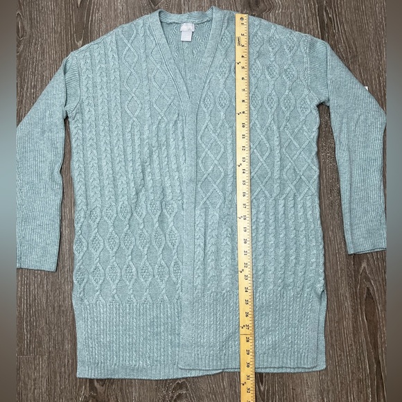 Chico's Women's Cable Stitch Knit Cardigan - Wool Cashmere Blend (Size M) - Picture 13 of 13